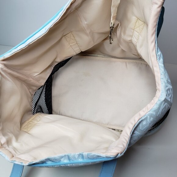 Small Dog Carrier With Shoulder Strap Geo Pattern Mesh Walls - Picture 8 of 12